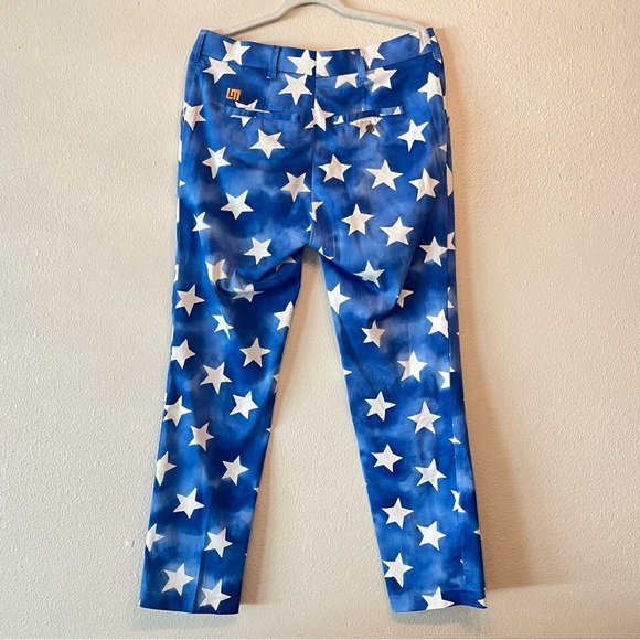 Loudmouth Men’s Blue Golf Pants White Stars Pattern 34x30 - Picture 14 of 14